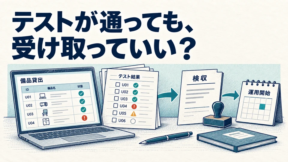 テストの記録から受入確認と運用準備へつなぐ。
